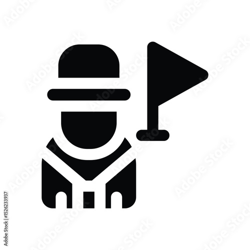 tour guide glyph icon. Strong and solid vector icon for websites, mobile interfaces, presentations, and visual branding. High quality and easy to edit.
