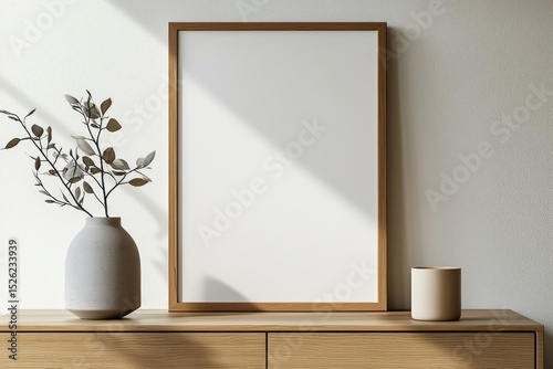 Showcase your art with a blank frame mockup set in a stylish home interior.