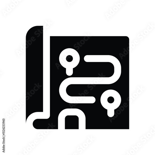 path glyph icon. Strong and solid vector icon for websites, mobile interfaces, presentations, and visual branding. High quality and easy to edit.