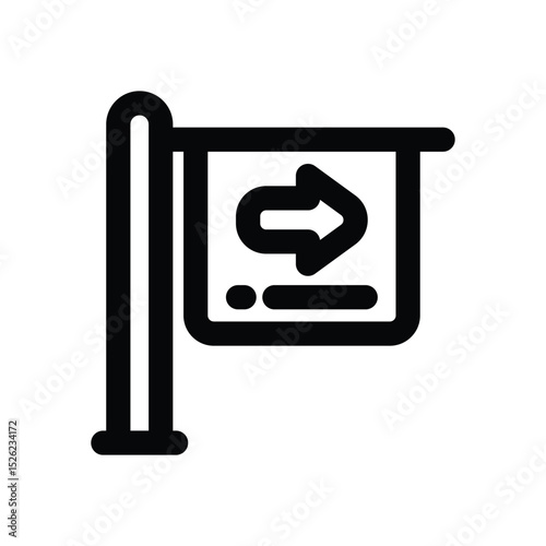 sign post line icon. Clean and minimalist vector icon for websites, mobile apps, presentations, and logos. Fully scalable and customizable for any project.