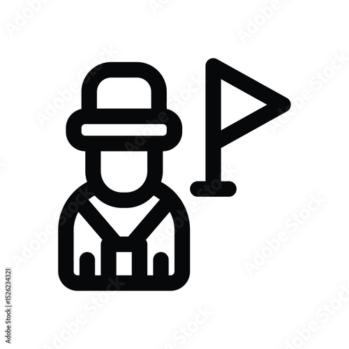 tour guide line icon. Clean and minimalist vector icon for websites, mobile apps, presentations, and logos. Fully scalable and customizable for any project.