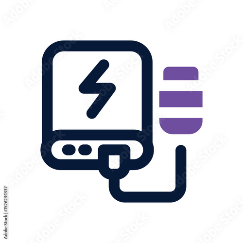 power bank duotone icon. Sleek and modern vector icon for websites, mobile apps, marketing materials, and corporate design. Fully scalable and ready to use.