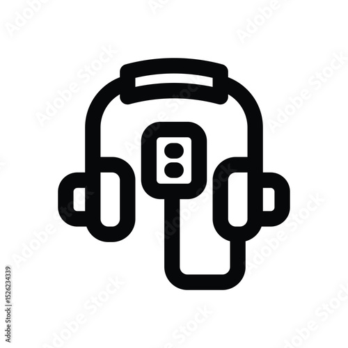 audio guide line icon. Clean and minimalist vector icon for websites, mobile apps, presentations, and logos. Fully scalable and customizable for any project.