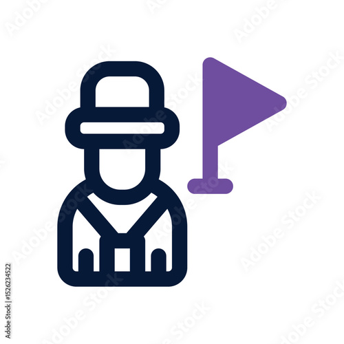 tour guide duotone icon. Sleek and modern vector icon for websites, mobile apps, marketing materials, and corporate design. Fully scalable and ready to use.