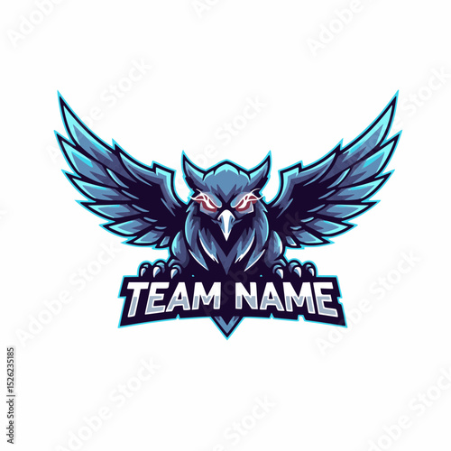 A Powerful E-Sports Gaming Owl Mascot Vector Logo Design for Competitive Teams and Online Gaming Communities and Tournaments