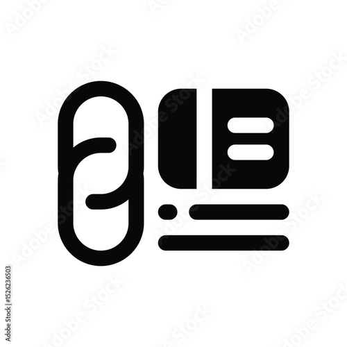 link glyph icon. Strong and solid vector icon for websites, mobile interfaces, presentations, and visual branding. High quality and easy to edit.