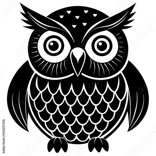 owl on white background