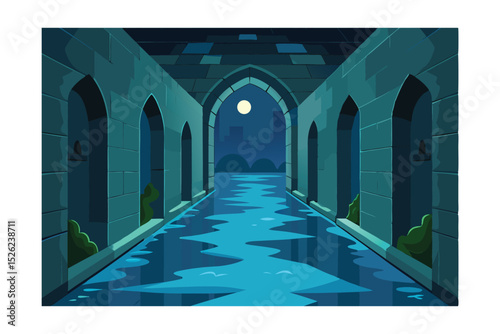 Mysterious Moonlit Waterway A Dark and Enigmatic Passage