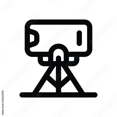 tripod line icon. Clean and minimalist vector icon for websites, mobile apps, presentations, and logos. Fully scalable and customizable for any project.