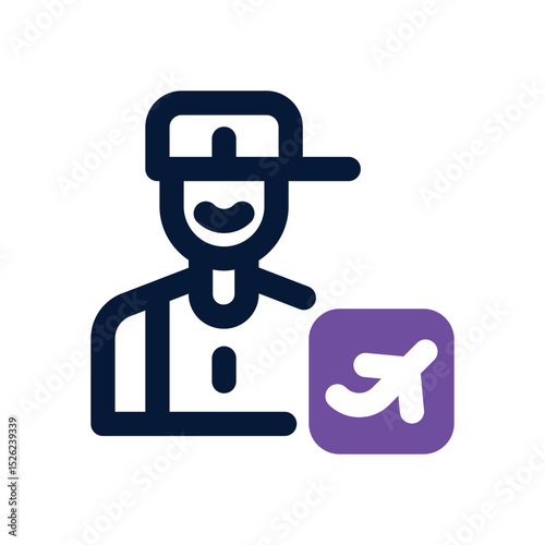 traveler duotone icon. Sleek and modern vector icon for websites, mobile apps, marketing materials, and corporate design. Fully scalable and ready to use.