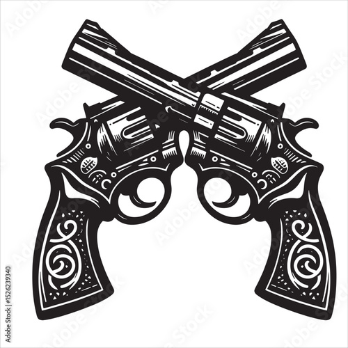 Crossed pistols svg