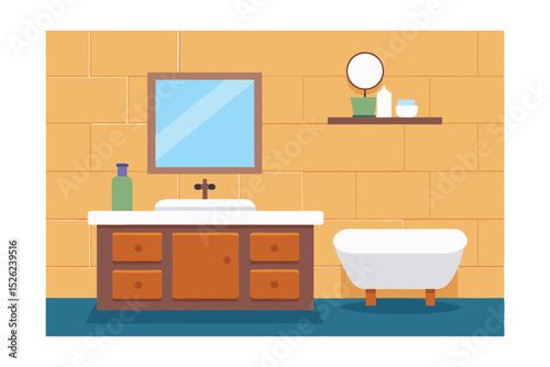 Modern Bathroom Design Stylish Vanity, Freestanding Tub, and Minimalist Decor