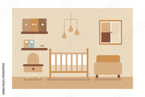 Neutral Tones Nursery Design Calming Crib, Cozy Decor, and Gentle Lighting