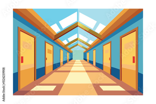 Endless Corridor A Captivating Perspective of Architectural Design