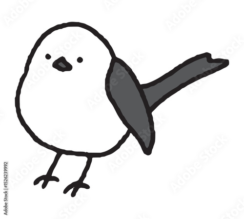 シマエナガの手描きイラスト