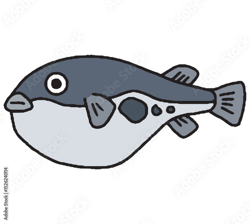 フグの手描きイラスト