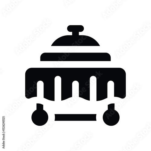 room service glyph icon. Strong and solid vector icon for websites, mobile interfaces, presentations, and visual branding. High quality and easy to edit.