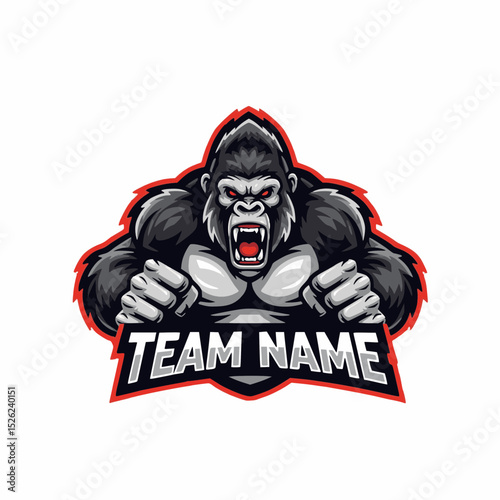 Furious Gorilla Mascot Logo Design A Symbol of Power For E-sports Gaming Teams and Companies
