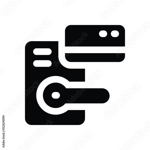 key card glyph icon. Strong and solid vector icon for websites, mobile interfaces, presentations, and visual branding. High quality and easy to edit.