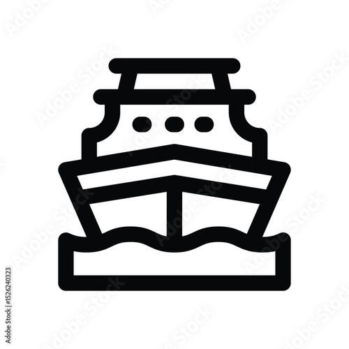 ship line icon. Clean and minimalist vector icon for websites, mobile apps, presentations, and logos. Fully scalable and customizable for any project.
