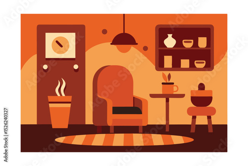 Cozy Autumn Room Interior Design Warm Hues and Comfortable Seating