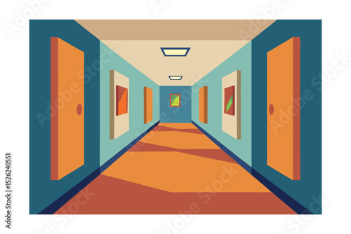 Mysterious Hallway Exploring the Depth of Perspective in Architectural Design