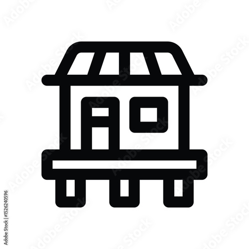 hut line icon. Clean and minimalist vector icon for websites, mobile apps, presentations, and logos. Fully scalable and customizable for any project.