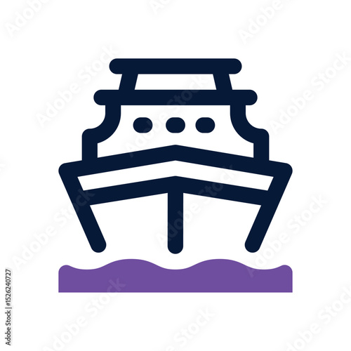 ship duotone icon. Sleek and modern vector icon for websites, mobile apps, marketing materials, and corporate design. Fully scalable and ready to use.