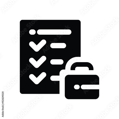 packing list glyph icon. Strong and solid vector icon for websites, mobile interfaces, presentations, and visual branding. High quality and easy to edit.