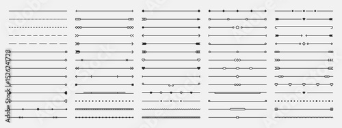 Set of hand drawn vector line border. Lines, borders, underline pencil strokes, drawing dividers. Doodle design. Geometric vintage fashion collection.