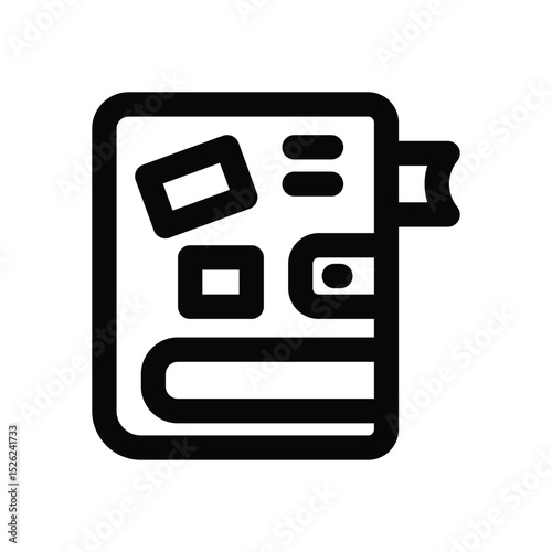 notebook line icon. Clean and minimalist vector icon for websites, mobile apps, presentations, and logos. Fully scalable and customizable for any project.