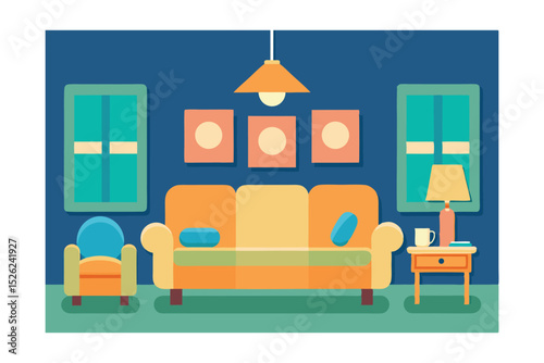 Cozy Living Room Interior Design Comfortable Furniture and Warm Ambiance