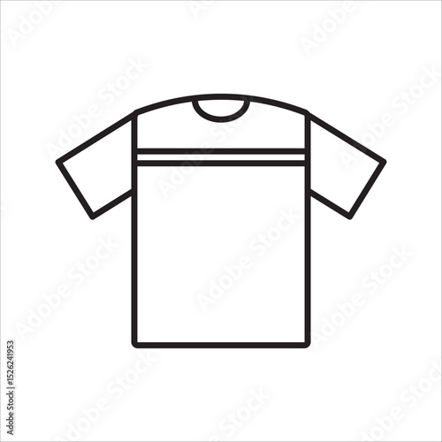 T-shirt with simple outline. This shirt has short sleeves and a round neck. The image is simple, without details or shadows. White background.