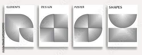 Modern posters . Vector design composition with various geometric shapes . Abstract contemporary art . Vector art brochures