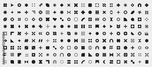 Abstract geometric elements shapes. Memphis design, retro elements for web, vintage, advertisement, commercial banner, poster, leaflet, billboard, sale. Collection trendy halftone vector.