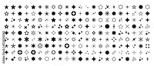 Stars set of black icons. Rating Star icon. Star vector collection. Modern simple stars. Vector illustration.