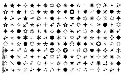 Stars set of black icons. Rating Star icon. Star vector collection. Modern simple stars. Vector illustration.