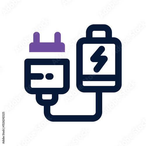 charger duotone icon. Sleek and modern vector icon for websites, mobile apps, marketing materials, and corporate design. Fully scalable and ready to use.