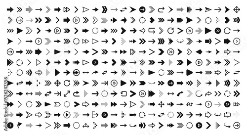 Arrows set of black icons. Arrow icon. Arrow vector collection. Arrow. Cursor. Modern simple arrows. Vector illustration.