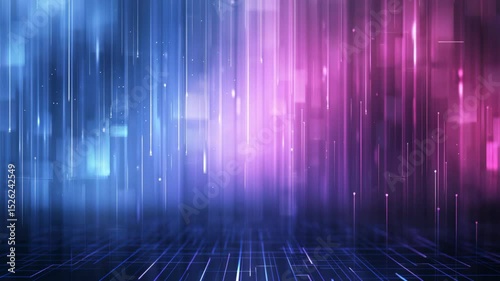 Purple line like figures with a number of boxes moving along one another, optical illusion, animation and blending, professional render	
