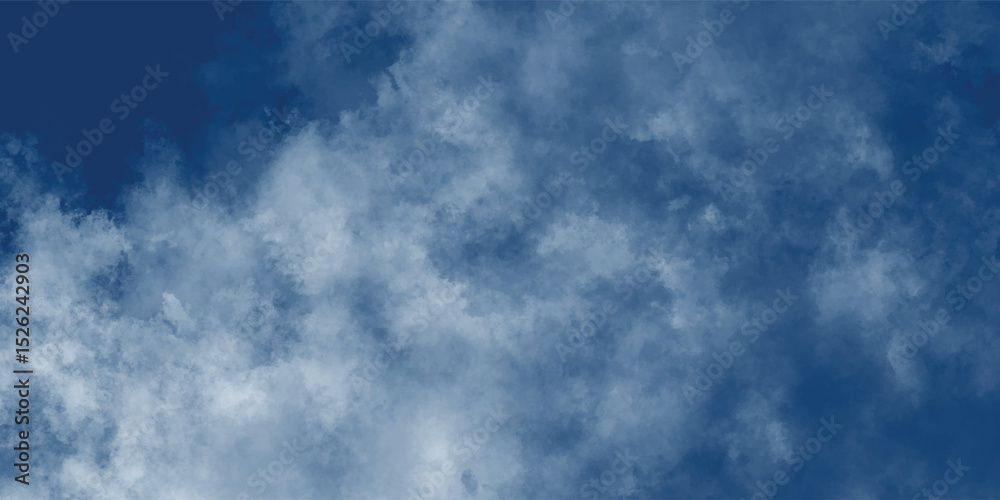 Fototapeta premium The poetic contrast of deep blue sky and bright, wispy clouds floating in graceful suspension