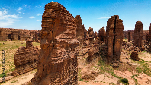 Drone images of the rock formations in Ennedi Chad Africa