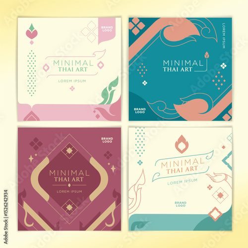 Minimal thai art element template set