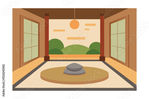 Serene Japanese Garden Room Interior Design Tranquil Space with Zen Garden Elements