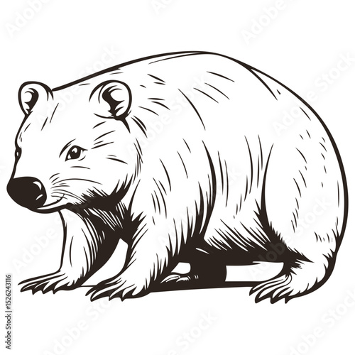 wombat, animal, vector, transparent background, creature, vombatidae, rodent, mammal, wildlife, cute, isolated, nature, zoo, furry