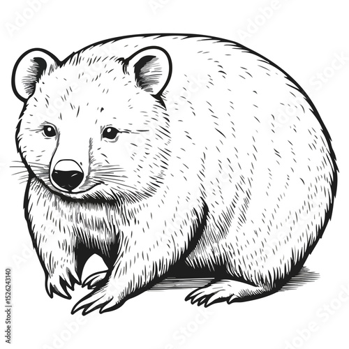 wombat, animal, vector, transparent background, creature, vombatidae, rodent, mammal, wildlife, cute, isolated, nature, zoo, furry
