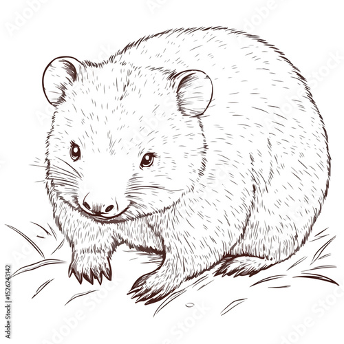 wombat, animal, vector, transparent background, creature, vombatidae, rodent, mammal, wildlife, cute, isolated, nature, zoo, furry