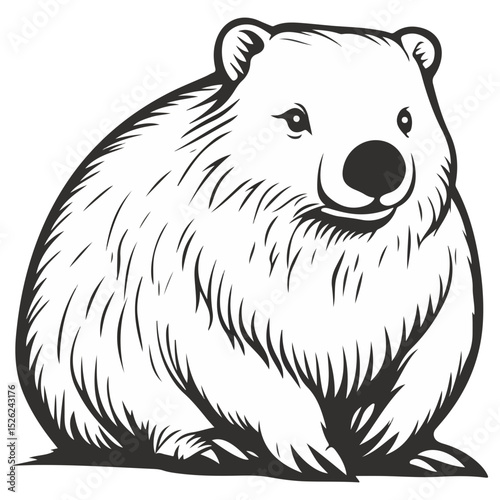 wombat, animal, vector, transparent background, creature, vombatidae, rodent, mammal, wildlife, cute, isolated, nature, zoo, furry