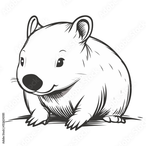 wombat, animal, vector, transparent background, creature, vombatidae, rodent, mammal, wildlife, cute, isolated, nature, zoo, furry