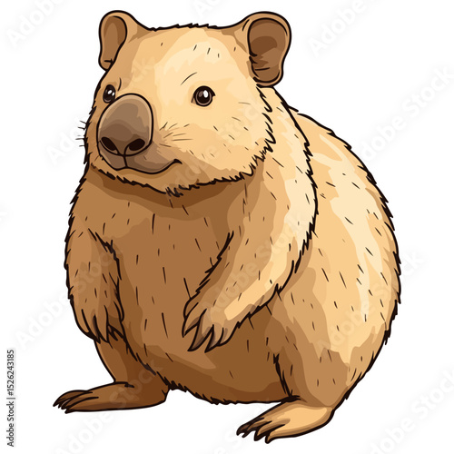 wombat, animal, vector, transparent background, creature, vombatidae, rodent, mammal, wildlife, cute, isolated, nature, zoo, furry
